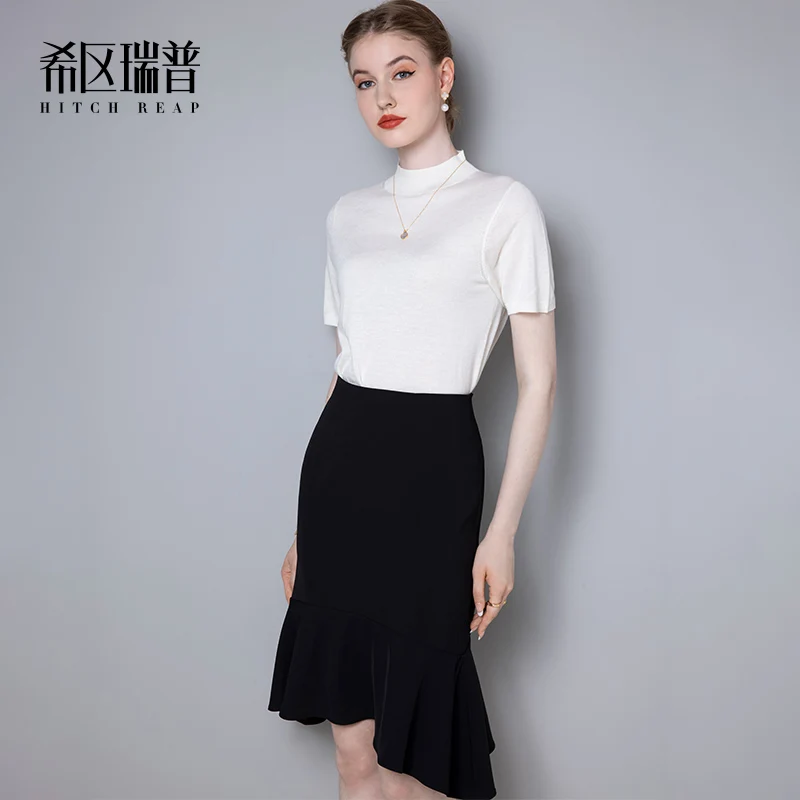 High End Celebrity Fishtail Irregular Skirt Women's New Retro Style Hip Wrap Slim Skirt In Summer