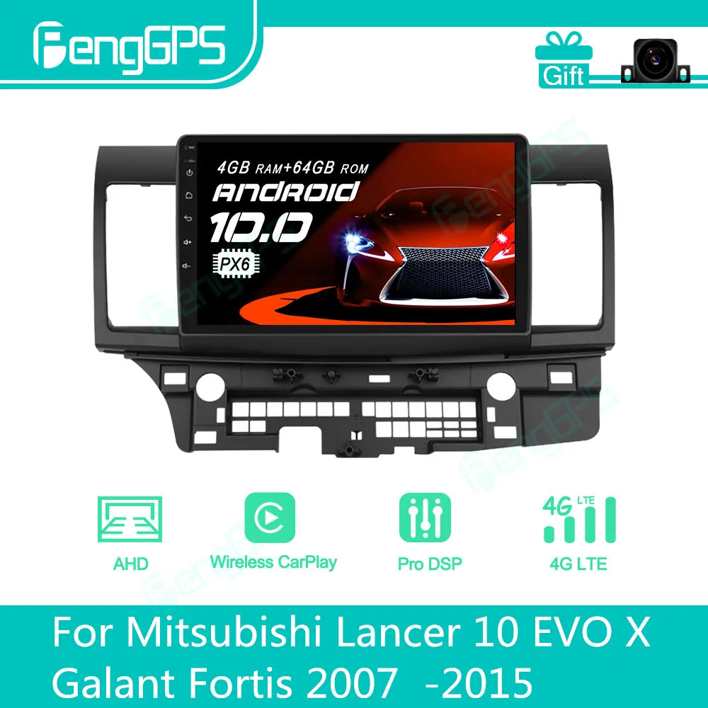 For Mitsubishi Lancer EVO 2008 - 2016  Android Car Radio Stereo Multimedia Player 2 Din Autoradio GPS Navigation PX6 Head unit