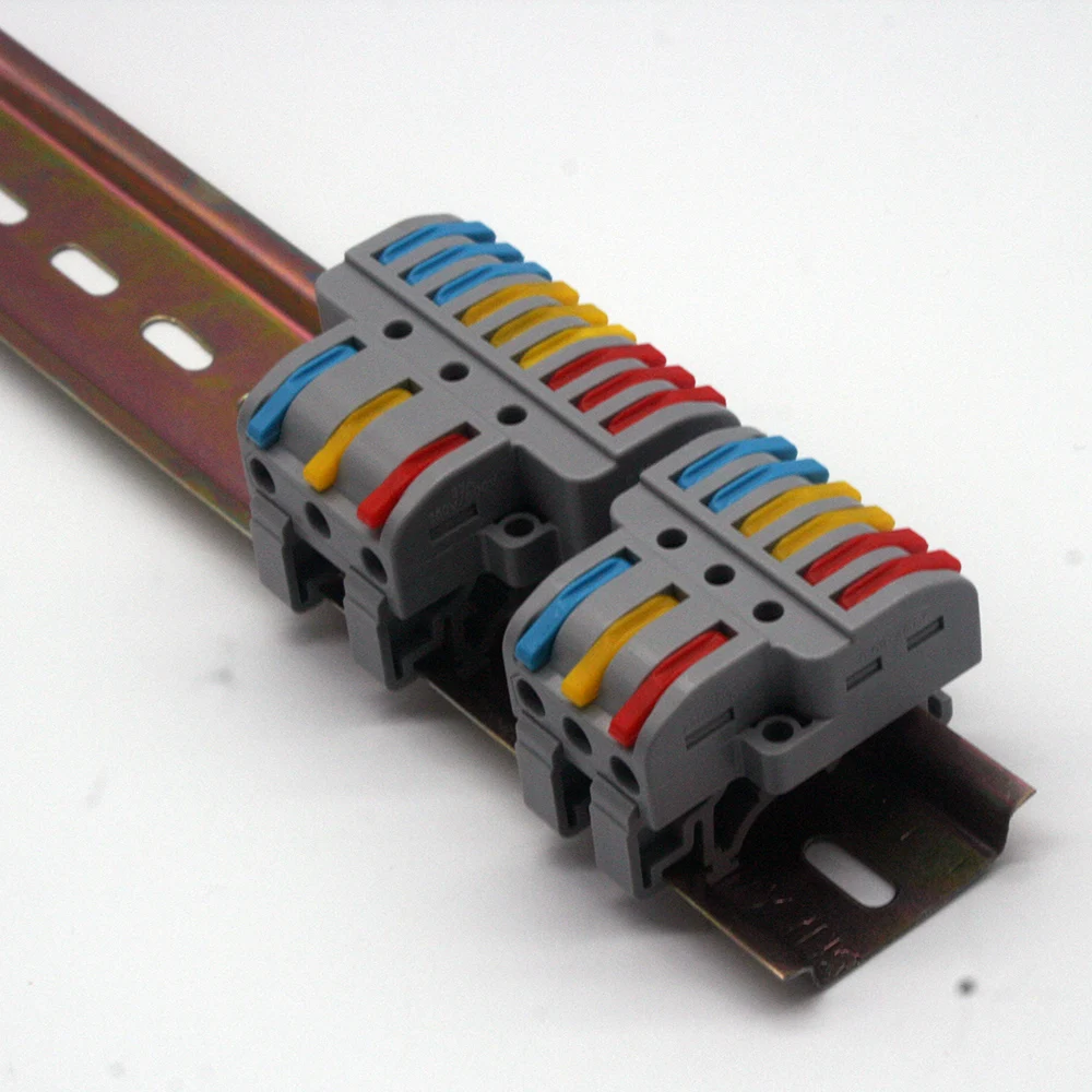 DIN Rail Mini Fast Wire Cable Conectores, Condutor Compacto Universal, Primavera Splicing, Fiação Conector, Push-in Bloco Terminal