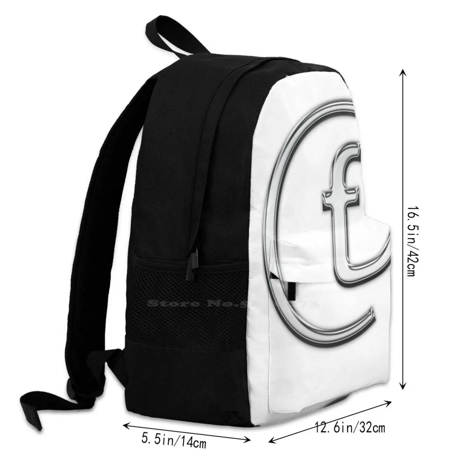 F In An @ Sign 3d Print Design Backpack Casual Bag Lower Case F Symbol F F Word