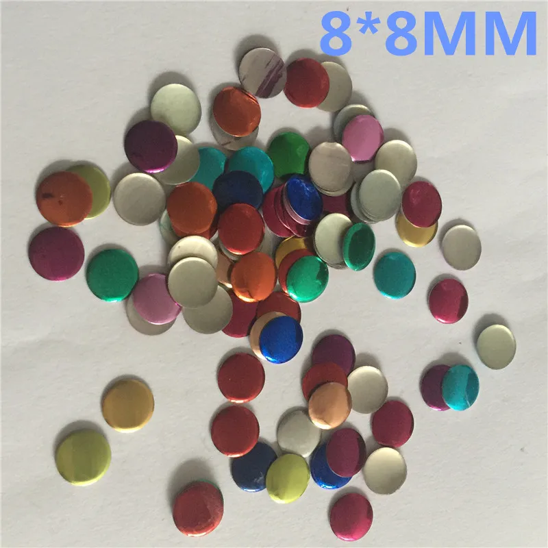 8 MILLIMETRI Colorful Candy/Nero/Oro Rotonda Unghie Artistiche In Metallo borchie hotfix Ferro-su hot Fix Metallico Rhinestuds trasferimento di