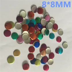 8 MILLIMETRI Colorful Candy/Nero/Oro Rotonda Unghie Artistiche In Metallo borchie hotfix Ferro-su hot Fix Metallico Rhinestuds trasferimento di calore Per Abbigliamento FAI DA TE