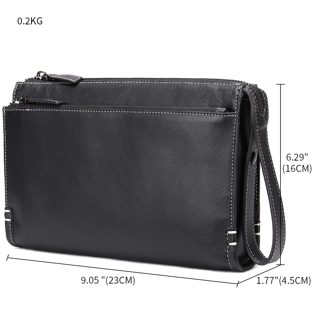 Imagem -06 - Weatal Embreagem Masculina Carteiras Masculinas Bolsa de Negócios Bolsas de Couro Genuíno para Homens Designer Casual Embreagem do Homem