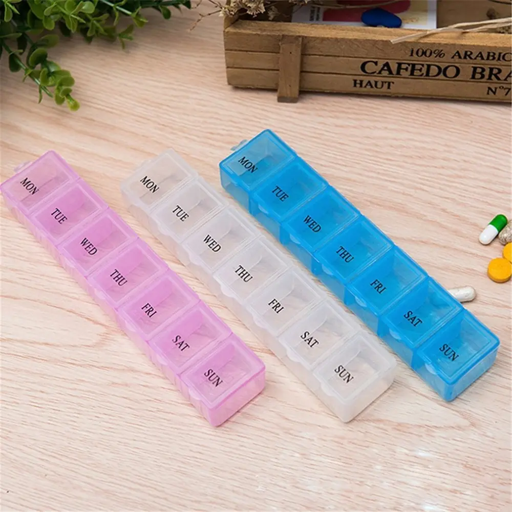 3 Màu 7 Ngày Hàng Tuần Gối Hộp Đựng Thuốc Giá Đỡ Máy Tính Bảng Sắp Xếp Lưu Trữ Hộp Đựng Ốp Lưng Hộp Đựng Thuốc Bộ Chia