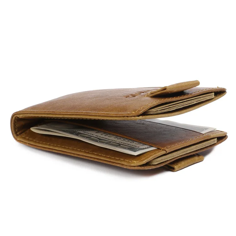 Gubintu Double Pull Leather Anti-Magnetic RFID Wallet Multifunctional Wallet Leather Wallet Men Wallet