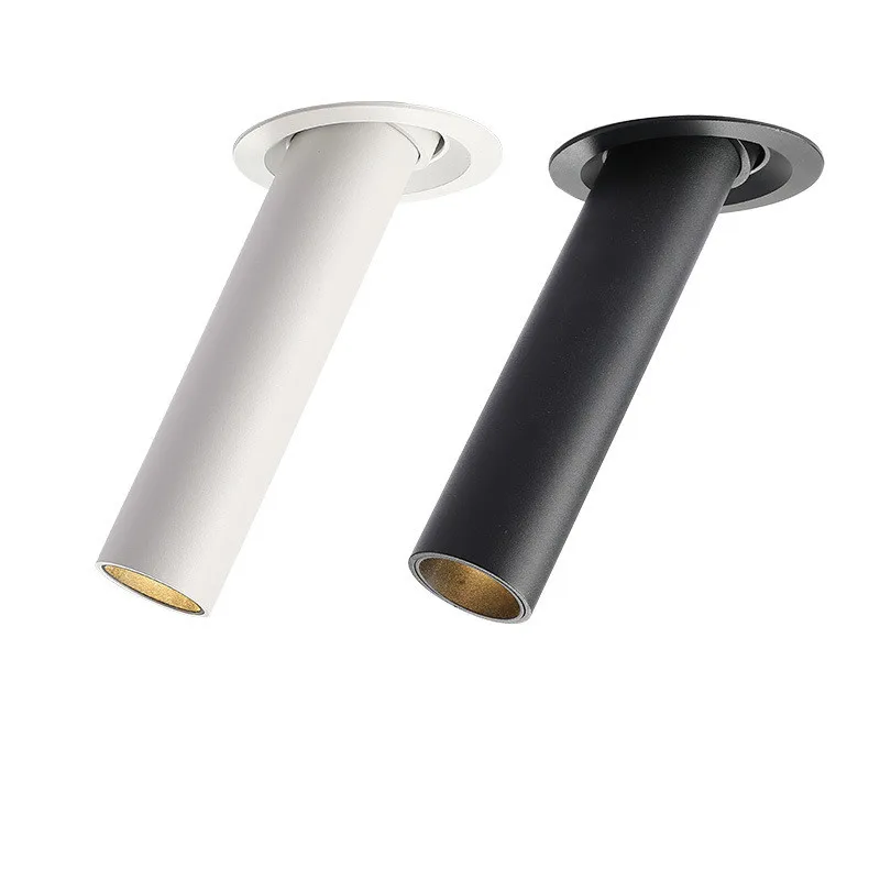 Rotatable Angle Bedroom Ceiling Lamp Black / White Long Tube for Ceiling Light 12W Kitchen TV Background