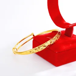 Exquisite 14K Gold Bracelet for Women Wedding Engagement Anniversary Jewelry for Female Girlfriend Bangles Jewelry Birthday Gift