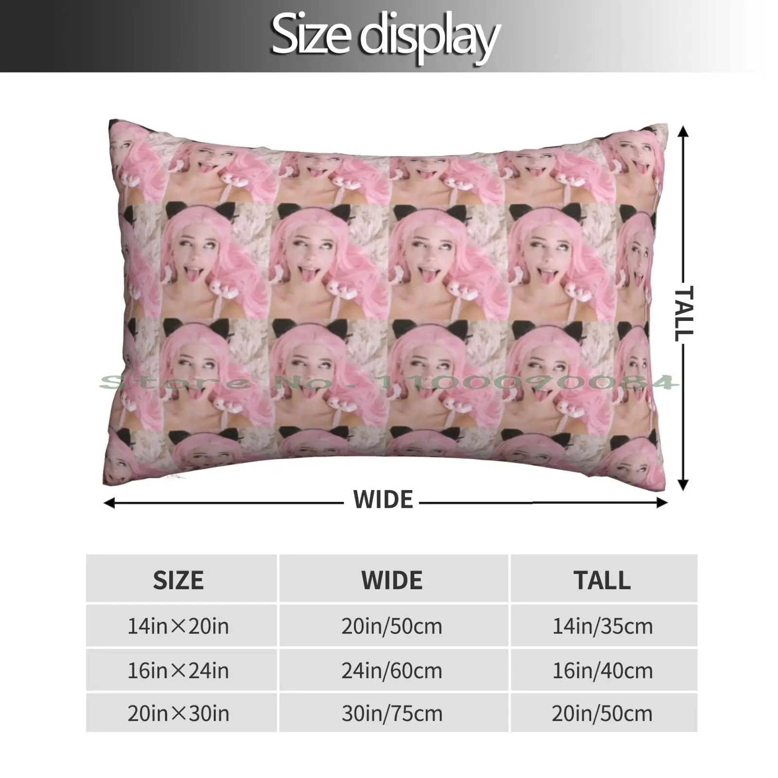 Belle Delphine Pillow Case 20x30 50*75 Sofa Bedroom Racing Stuff Racing Long Sleeve Racing Wallet Racing Galaxy Trending