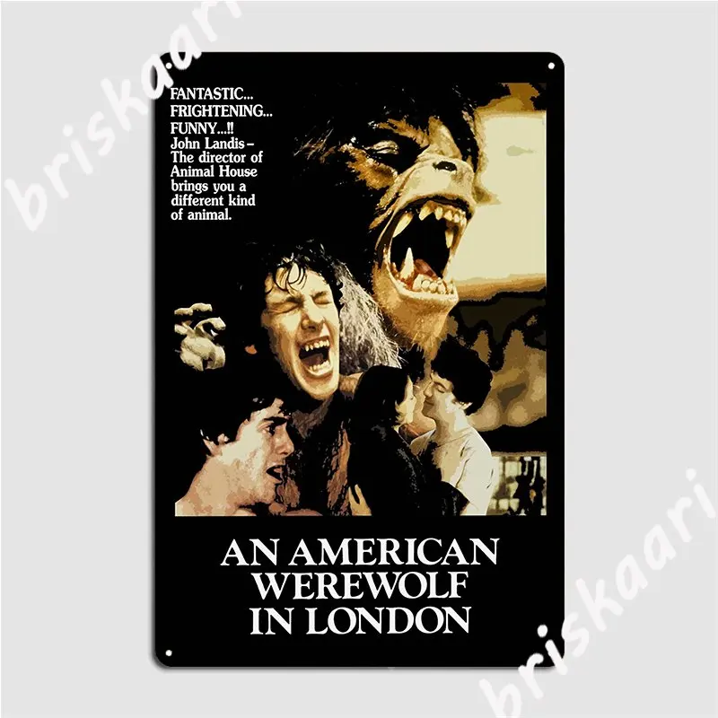 An American Werewolf In London 1981 Poster Metal Plaque Customize Cinema Garage Decoration Tin Sign Poster