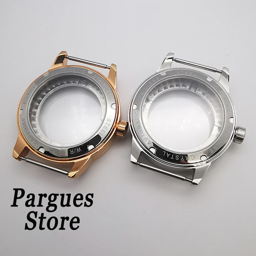 41mm polished case sapphire glass stainless steel watch case fit ETA 2836 Mingzhu DG 2813 Miyota 8205 8215 ST1612 movement