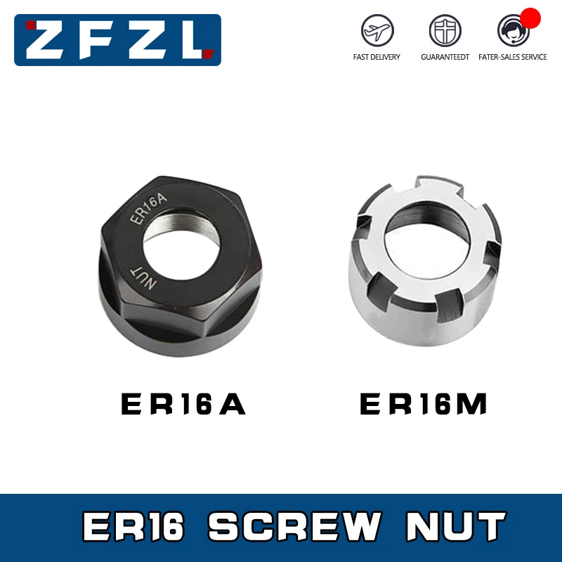 1PC ER16 ER11 ER8 Precision Balanced Collet Nut ER16 A Type B Type Spring Collect Nut Clamping CNC Milling Engraving Machine