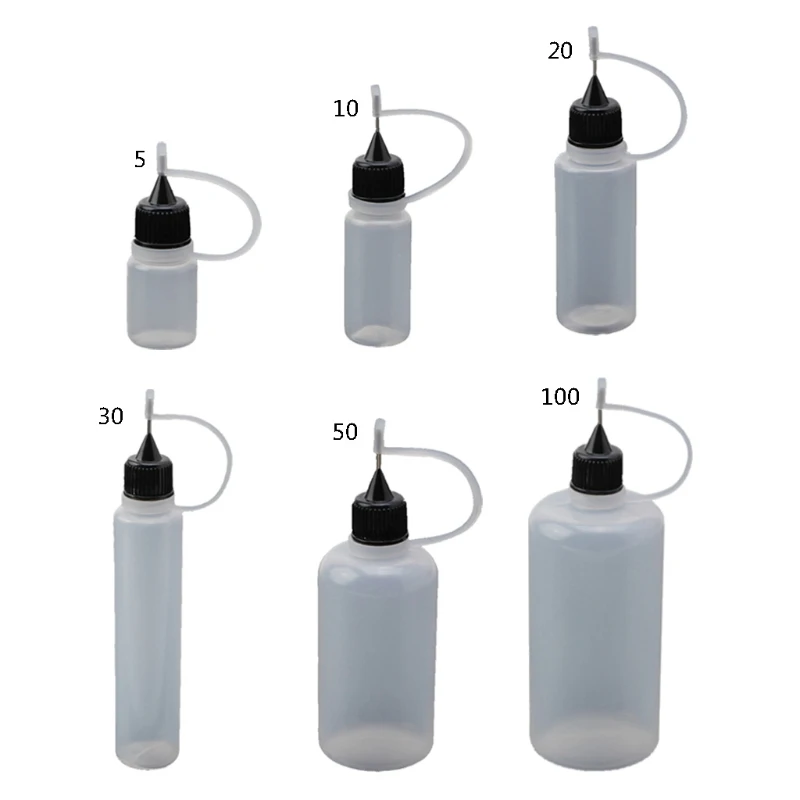 10Pcs Needle Tip Glue Bottle Plastic Dropper Bottles for Small Gluing Projects Paper Quilling DIY Craft Acrylic Painting