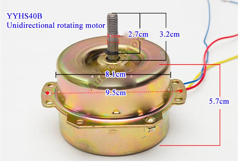 1250rpm 220V 50Hz 10W YYHS-40 Double ball bearing copper wire motor for Household ventilator fan