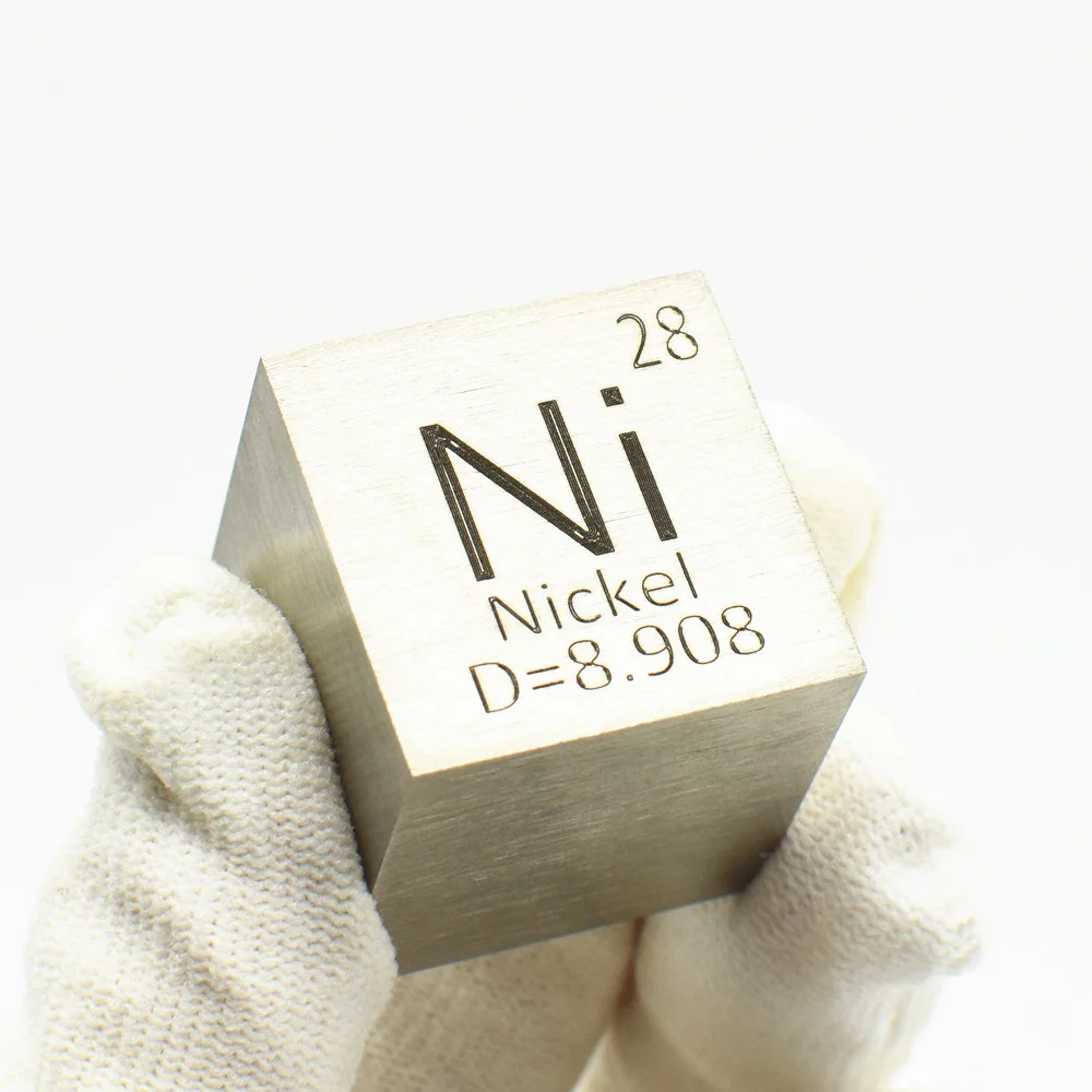 Nickel Element Cube10mm Inch Ni Periodic Table Currency Coin Metal Element Collection Science for Experiment Density Development