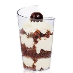 20 Pcs x Home Party Disposable Tableware Supplies, 70*43mm/50ml Clear Mini Spiral Dessert Cup