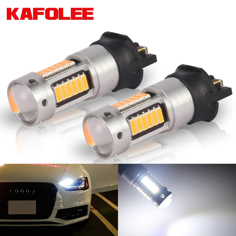 GZKAFOLEE 2x Canbus White LED PW24W PWY24W Car accessory Bulb For Audi BMW VW Turn Signal DRL Light 6000k 3000k Yellow 12V 600LM