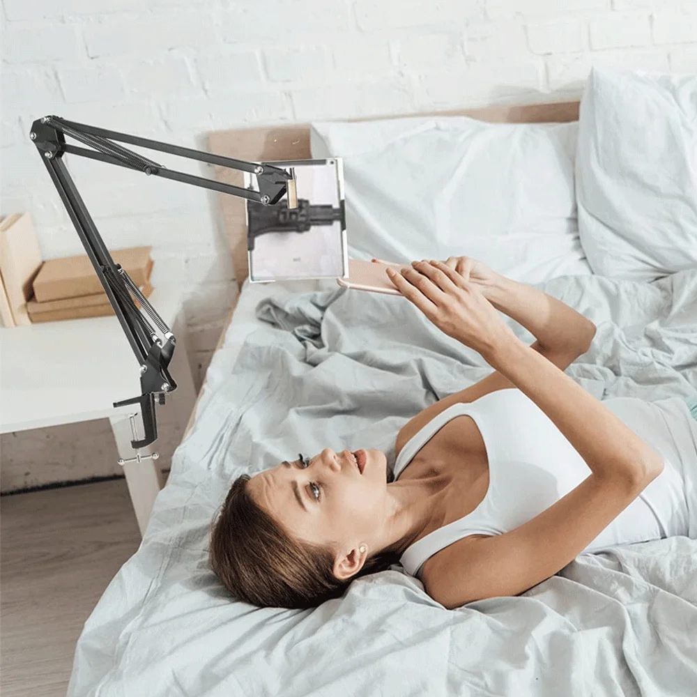 4 To 12 inch Tablet Stand Holder For ipad Pro 2 3 4 Air Mini Support Long Arm Mobile Phone Tablet Bed/Desktop Clip Bracket Mount