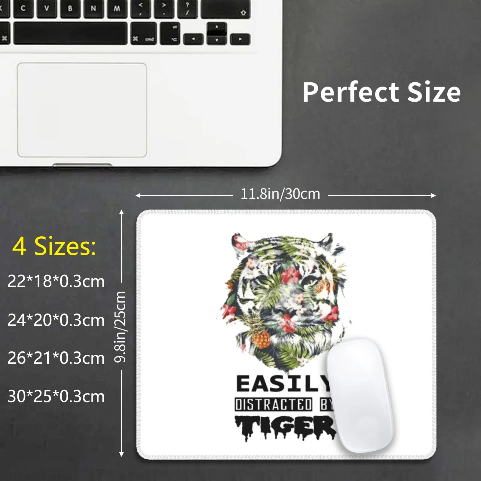 ? Tiger King Shirt Mouse Pad DIY Print Easily Distracted By Tiger Tiger Animal Love Animal