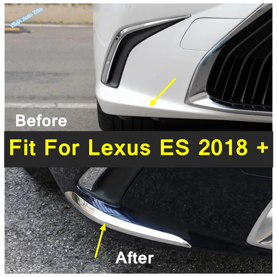 

Front Bumper Side Corner Anti-rub Protective Strip Cover Trim 2PCS For Lexus ES 2018 - 2023 Stainless Steel Exterior Refit Kit