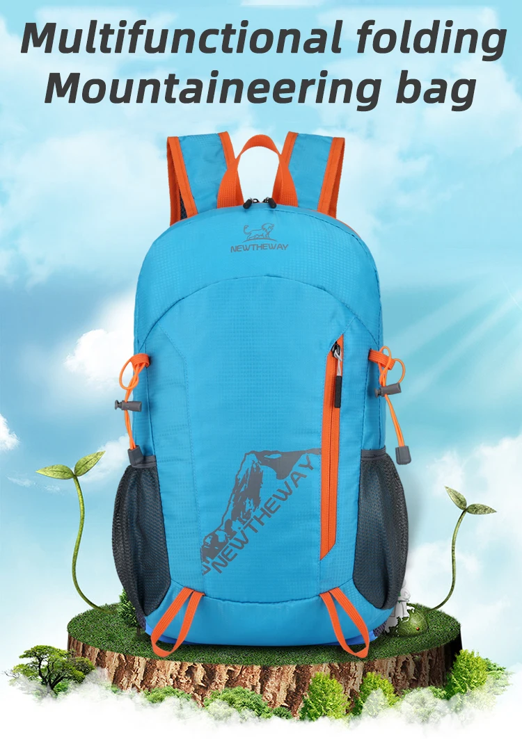 22L tragbarer faltbarer Rucksack, zusammenklappbare Bergsteigertasche, ultraleicht, Outdoor, Klettern, Radfahren, Reisen, Rucksack, Wandern, Tagesrucksack – Detail 1