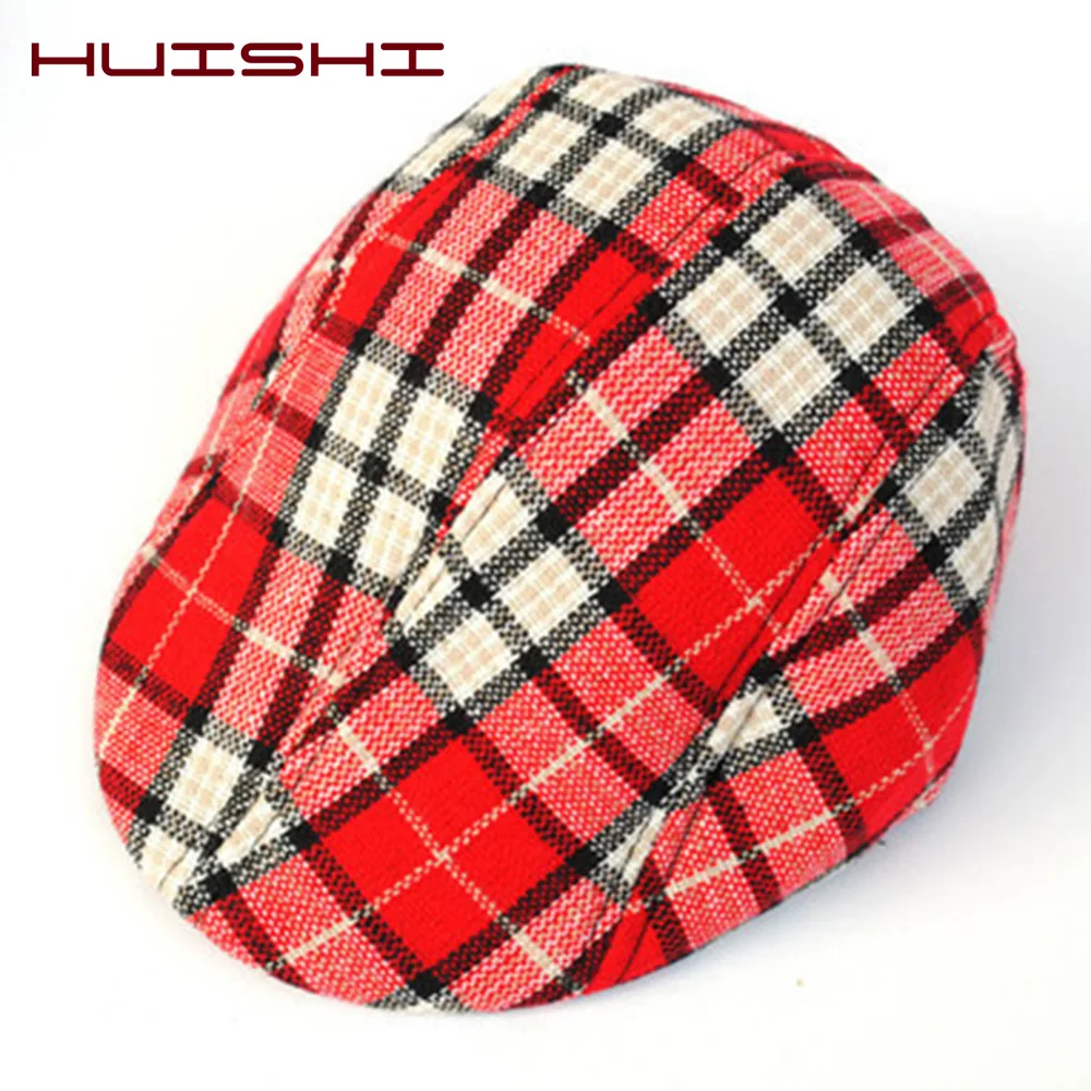 HUISHI قبعة الصبي القبعات منقوشة نمط إنجلترا الأطفال وسيم لطيف أقنعة قبعة الشتاء الخريف الربيع القبعات صبي قبعة فتاة الاطفال قبعات