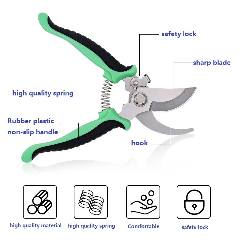 New Professional Sharp Pruning Shears Garden Scissors Tree Trimmers Secateurs Multifunctional Pruning Shears Gardening Hand