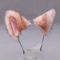 Lolita Cosplay Cat Ears Headband Anime Dance Party Costume Wolf Fox Ear Plush Hairband Girls Kawaii Hair Accessories Props