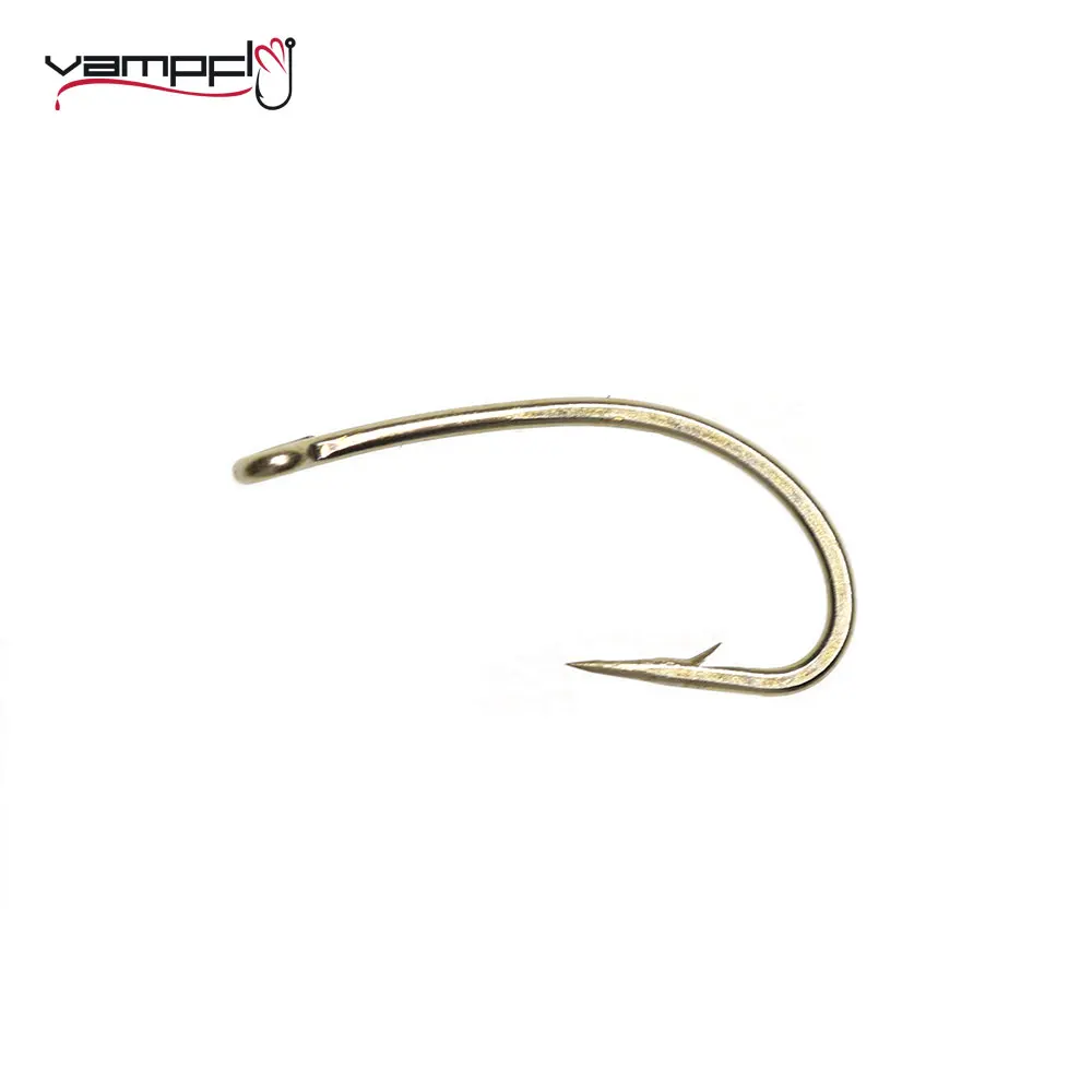 Vampfly 50PCS/100PCS Scud Midge Nymph Caddis Fly Tying Hooks Dry Fly /Wet Fly Hook Bronze Color For Tying Fresh Water Flies