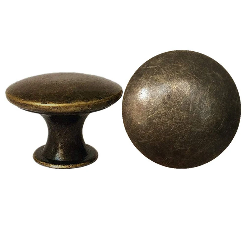 25PCS Vintage Door Drawer Knobs 30mm Antique Kitchen Cabinet Cupboard Handles, for Dresser and Cabinet, Old Bronze