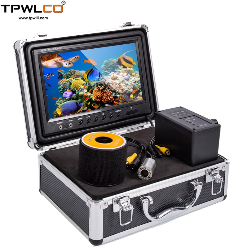 

15m Cable 9inch Screen Underwater Video Camera System Support DVR IP68 Waterproof Fish Finder With 12pcs LEDS For Sea Fishing