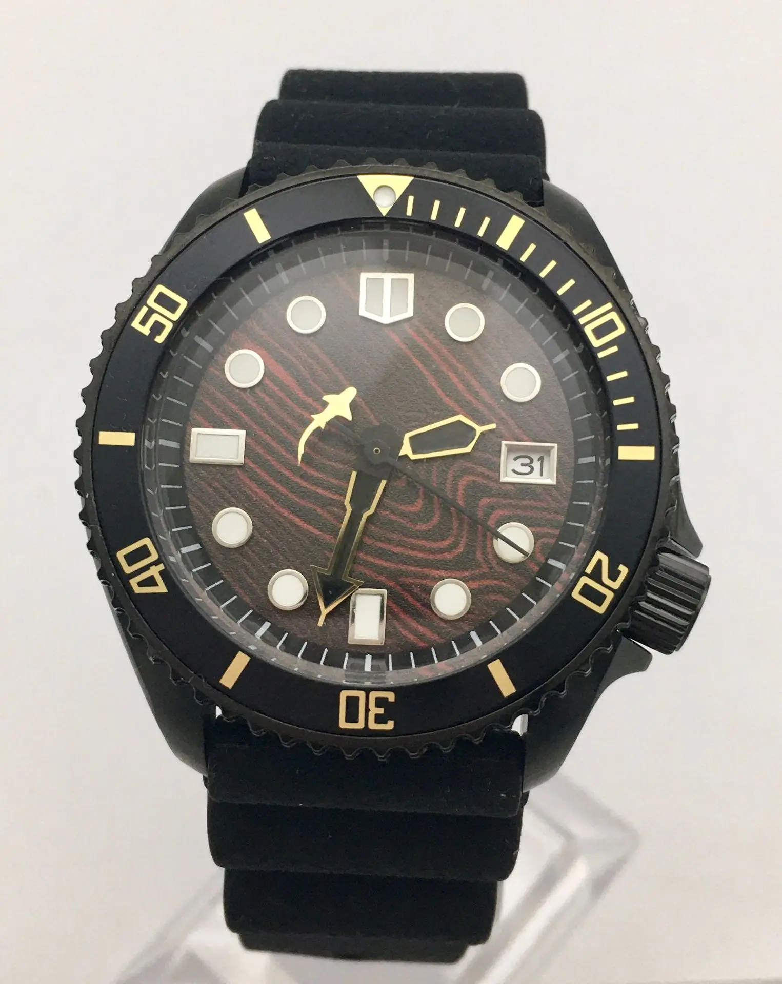 

2021 new 42MMM black case 2021 men's automatic watch men's mechanical watch clock rubber strap