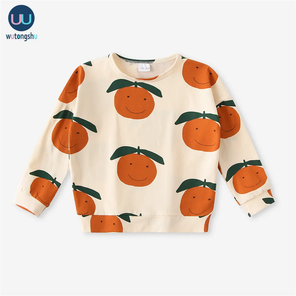 Kids T Shirts For 1-8Y Brand Autumn Winter Baby Boys Girls Long Sleeve Print Sweatshirts Baby Children Cotton Tops Tees Clothes