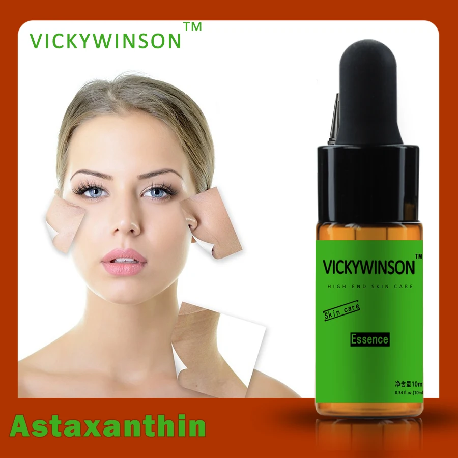 Astaxanthin Essence 10Ml Serum Wajah Perbaikan Krim Mata Asam Hyaluronik Pelembab Memudar Tas Mata Memperlambat Keriput