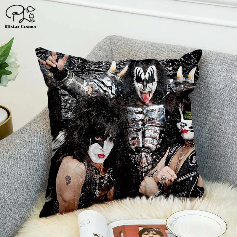 

KISS 3D printed Pillow Case Polyester Decorative Pillowcases Throw Pillow Cover Double-sided printing Home Decoration style-3