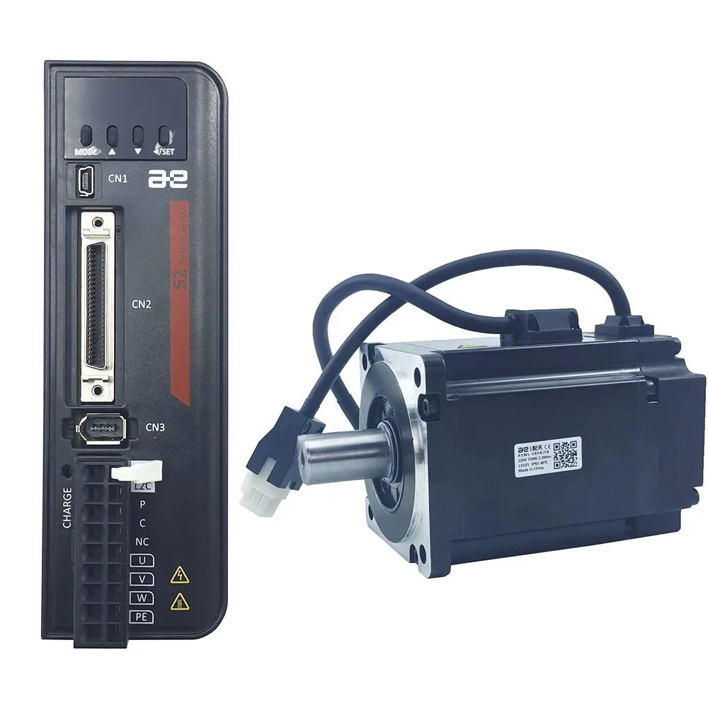 AC 220V 750W 0.75kw Servo มอเตอร์ชุด2.39NM AC มอเตอร์ S2P-5R5AI + AEWL-0808JFB ชุดเบรคเดี่ยว-เปิดแม่เหล็ก/Multi-Turn แม่เหล็ก