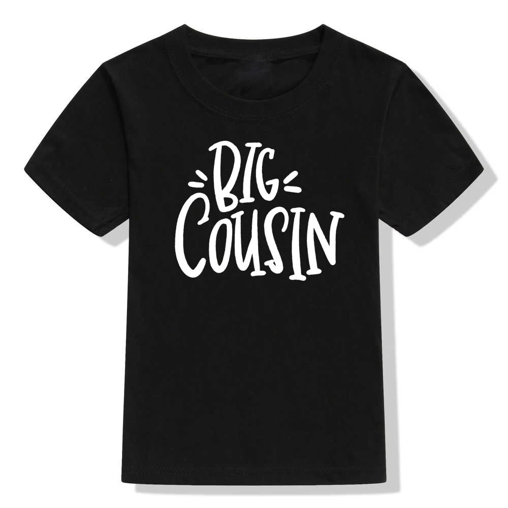 Big Little Cousin Print Kids Tshirt Family Matching Siblings Clothes Fashion Cousins T-shirt Tops Casual Children Funny Tees