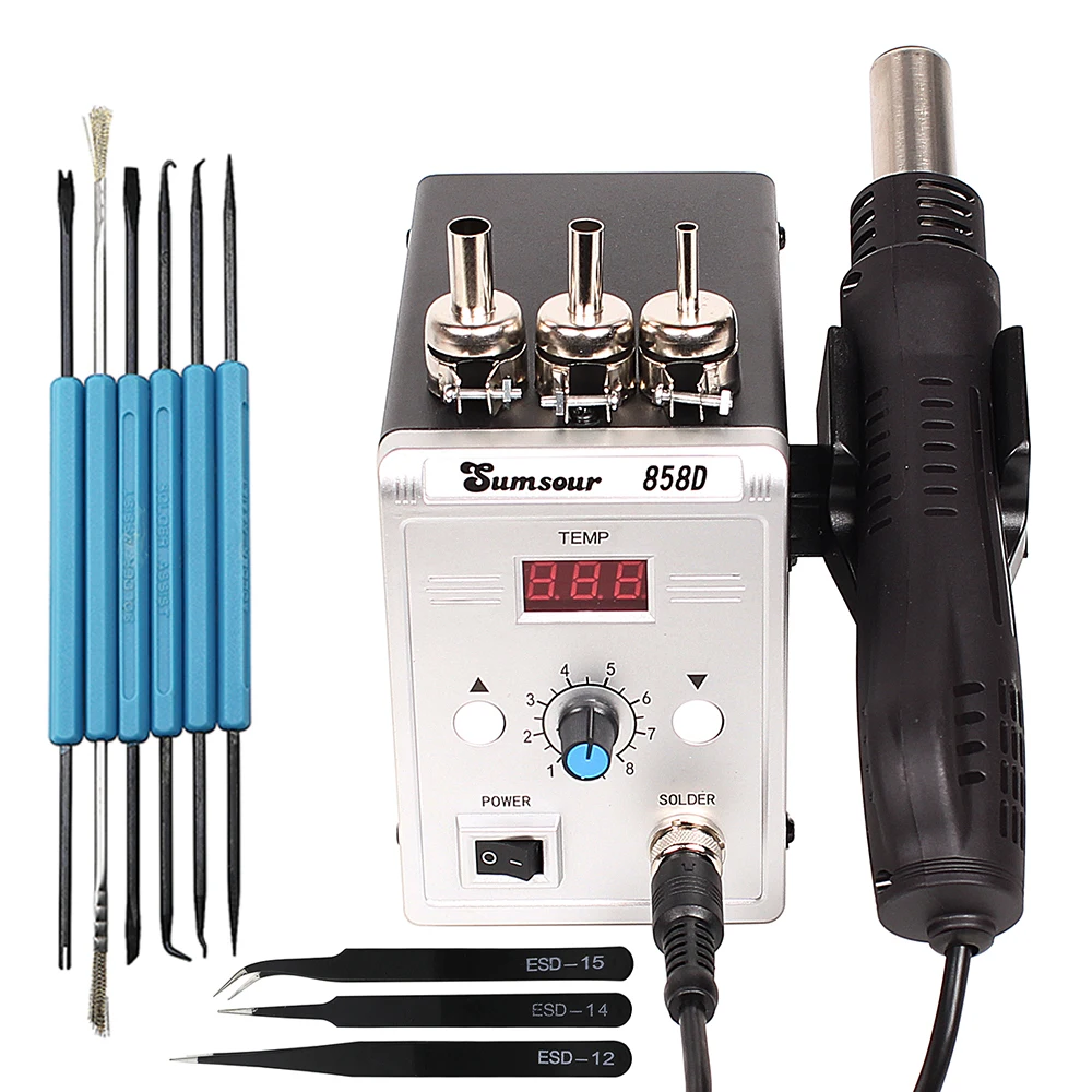 Hot Air Gun 858D 700W BGA Rework Solder Station 220V / 110V For SMD SMT Heat Soldering Station Welding Repair Tools