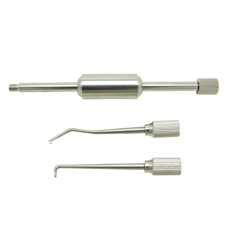 1Set Stainless Steel Dental Crown Remover 2 Tips Press Button Dentist Lab Equipment Dentist Tools Material Manual Control