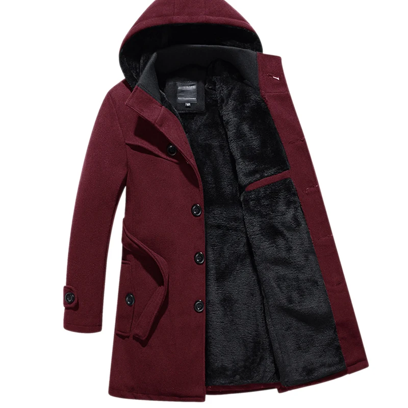 

Men's Woolen Coat Men Winter Plus Size Black Slim Coat Man Winter Jacket Overcoat Casaco Masculino Inverno Coats KJ237