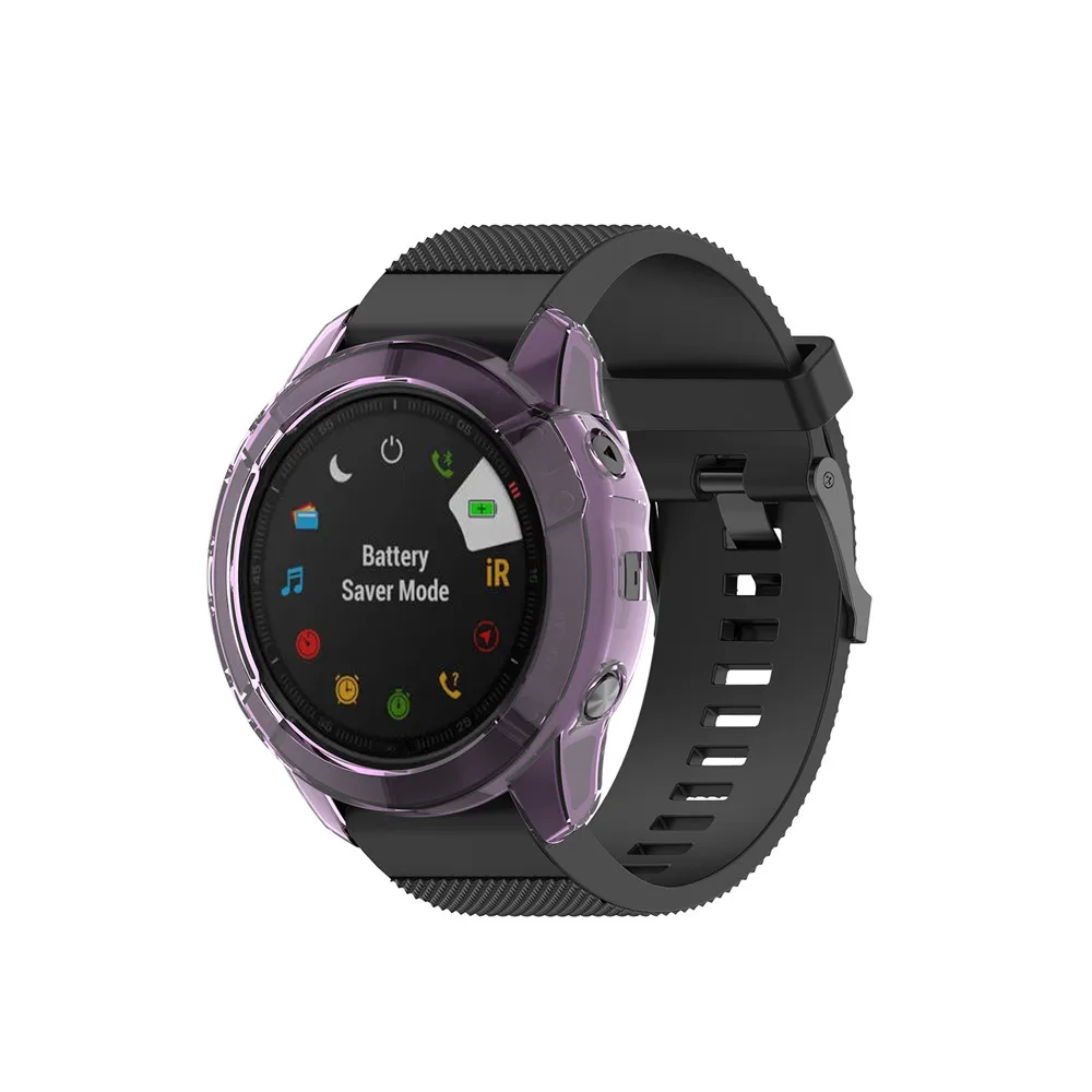 حافظة حماية لـ Garmin Fenix 6 6S 6X إطار حماية للساعة الذكية حافظة ناعمة شفافة من البولي يوريثان لهاتف Fenix 6 Pro 6S Pro 6X Pro