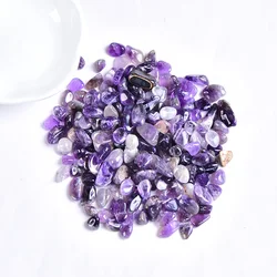 Gravier en cristal naturel 50g 100g, spécimen d'améthyste de Quartz naturel, décoration de maison colorée pour Aquarium, pierre d'énergie de guérison, roche minérale