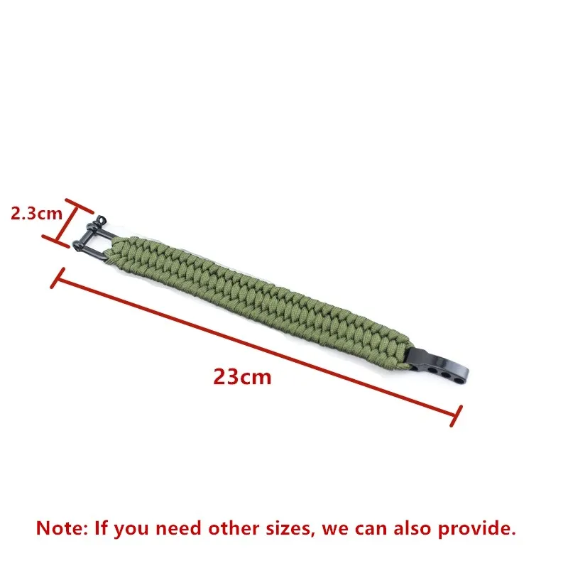 23CM EDC Camping Hiking Emergency Tactical Survival Braided Rescue Umbrella Rope Outdoor Bracelets Parachute Cord Paracord