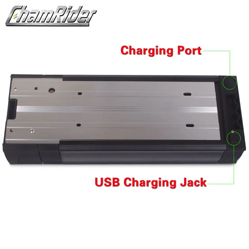 48V ebike battery case 36V 52V 60V 72V Electric bike battery box 5V USB Double Layer luggage rack 10S10P 13S9P 14S8P 16S7P 20S5P