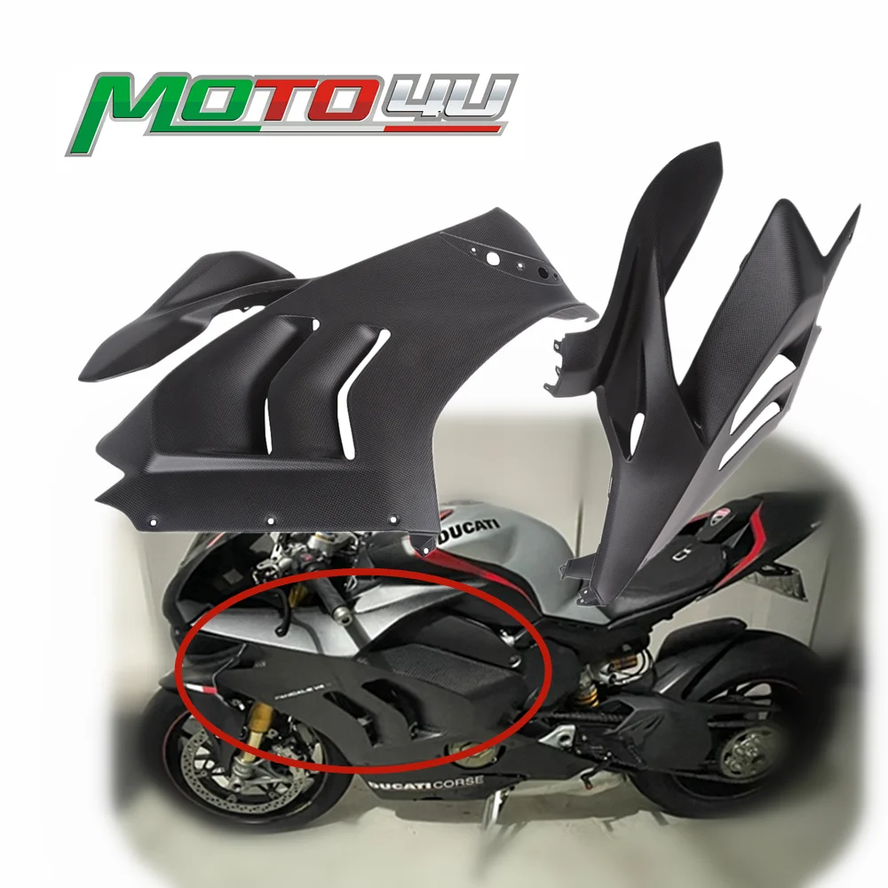 

For Ducati Panigale V4 /V4R 2018 2019 Matt Carbon Fiber Motorcycle Side Fairings 1Pair Front Side Cover