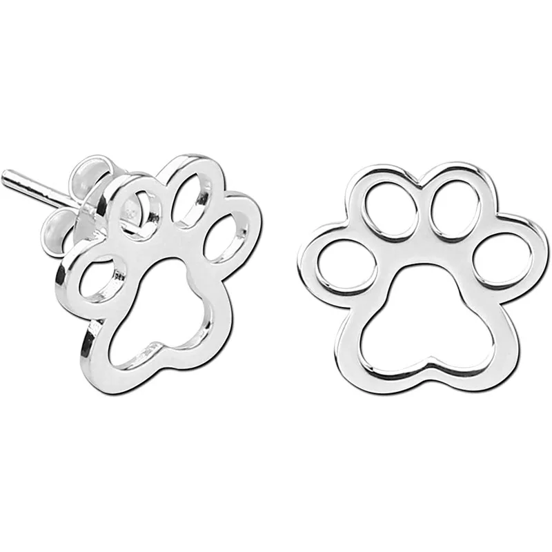 Dog Paw Stud Earrin…
