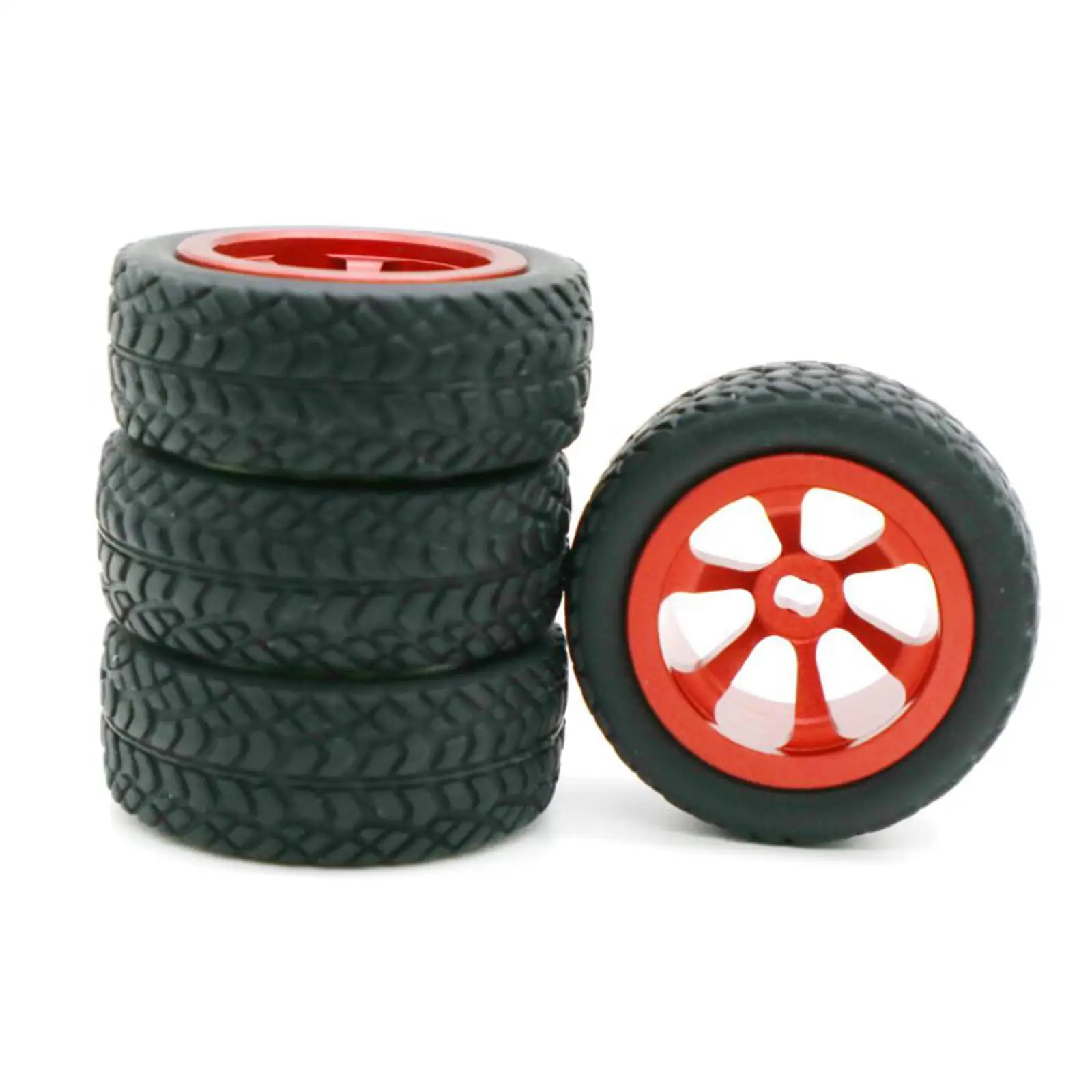 4 Pieces RC Car Rubber Tires&Wheel Rims 1.18inch for Wltoys 1/28 Scale K969 K979 K989 K999 P929 P939 284131 Model Car Parts