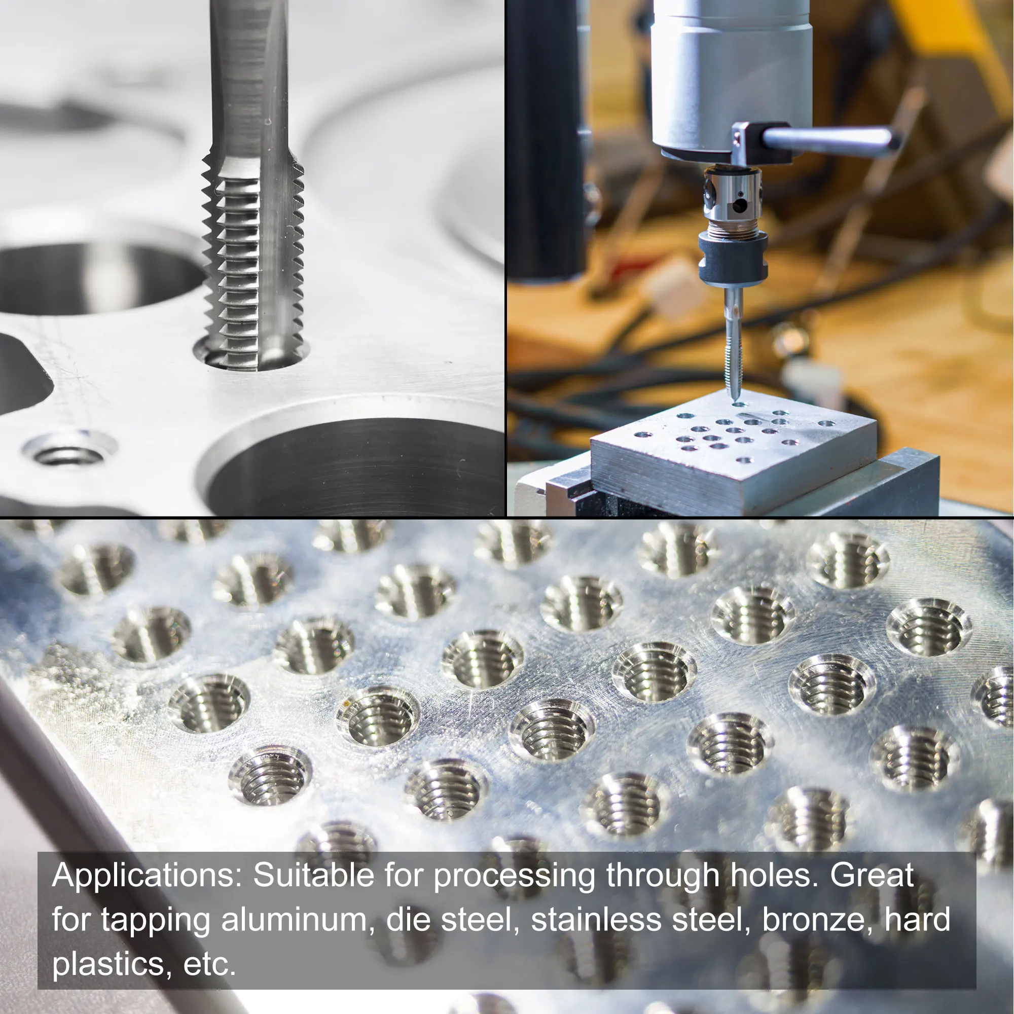 Uxcell Thread Milling Threading Tap M2.5 X 0.45, Mesin Tangan Metrik Kiri HSS (Baja Kecepatan Tinggi) Uncoated 3 Flute Lurus