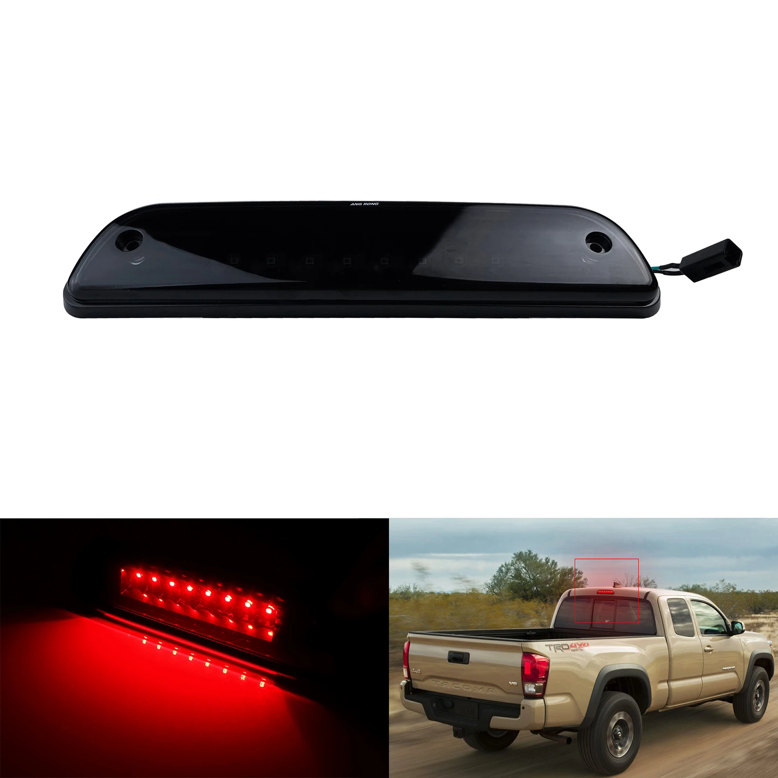 

For Toyota Tacoma 1995-2017 LED 3rd High Mount Brake Light Black Smoked Lens 12V