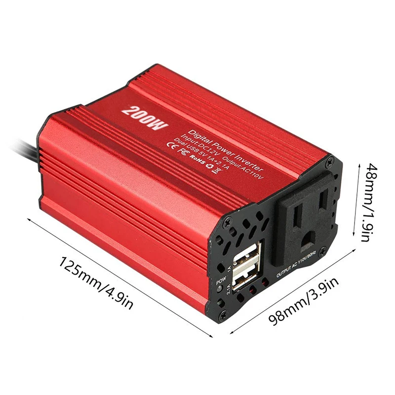 200W Car Power Inverter 12V 220V and AC 110v Converter Auto Charger Converter Adapter Modified Sine Wave EU US JP Socket