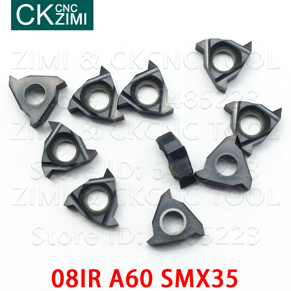 10 Pcs 08IR A60 SMX35 Karbida Sisipan Uliran Mengubah Alat CNC Alat Sisipan Ulir Mengubah Insert untuk Stainless Steel